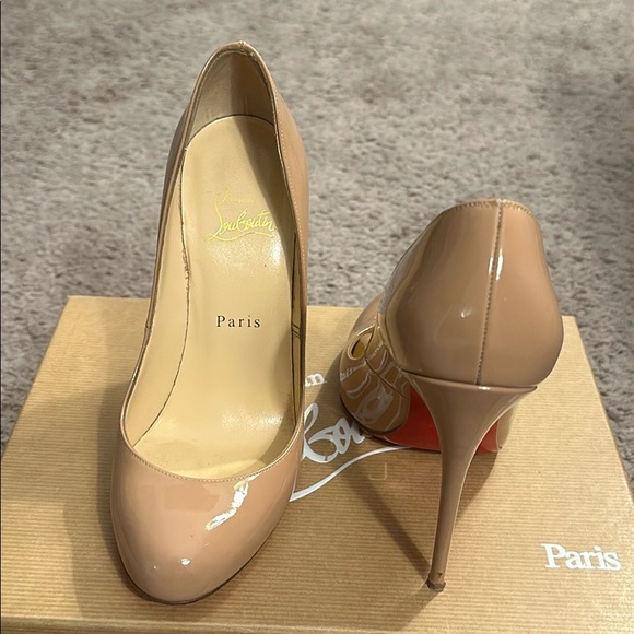 Nude Christian Louboutin FIFI 120 Round-toe Pumps - Picture 3 of 8